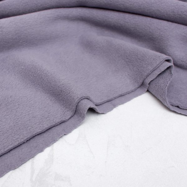 Cotton Sherpa Fleece Fabric in Heather Purple