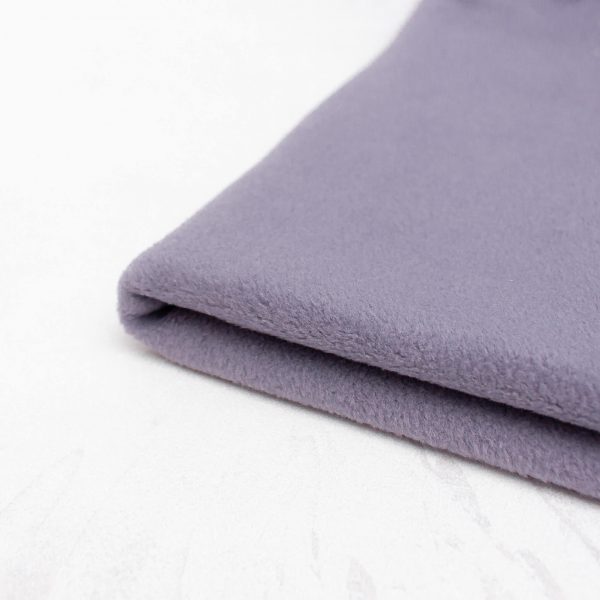 Cotton Sherpa Fleece Fabric in Heather Purple