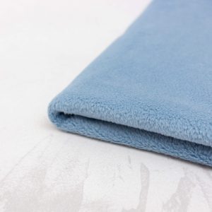 Cotton Sherpa Fleece Fabric in Baltic Blue