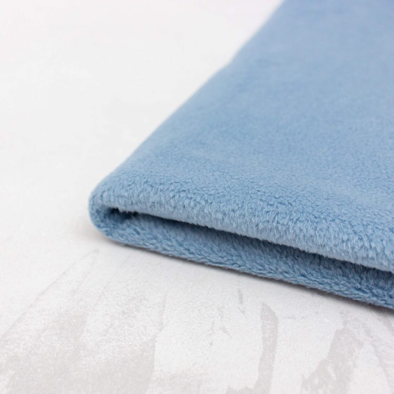Cotton Sherpa Fleece Fabric in Baltic Blue