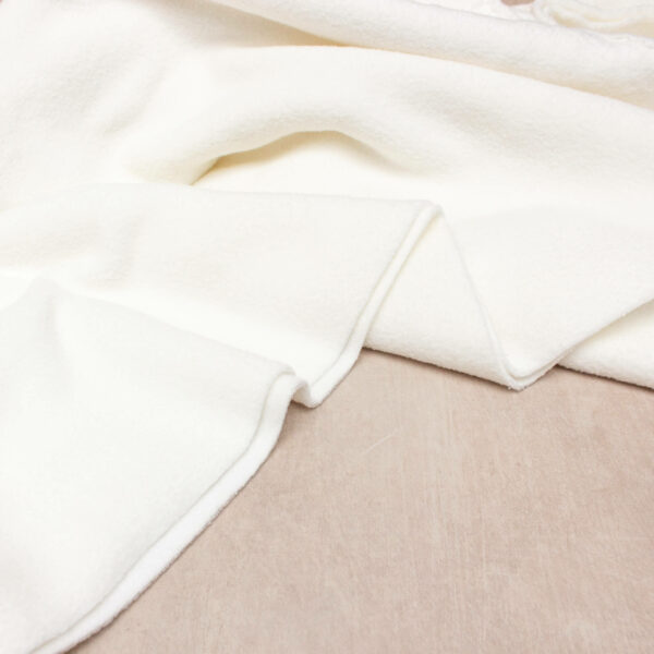 Cotton Sherpa Fleece Fabric in Ecru White