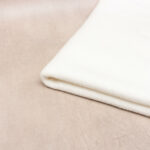 Cotton Sherpa Fleece Fabric in Ecru White