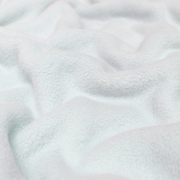 Cotton Sherpa Fleece Fabric in Ice Blue
