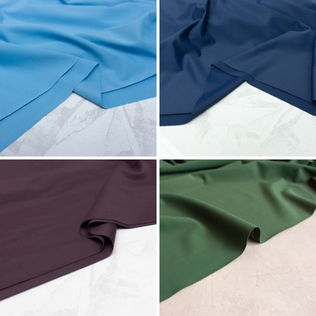 econyl sports fabric in 4 different colours