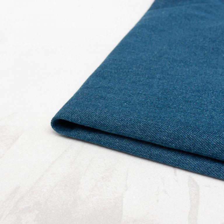 12oz Washed Denim Fabric in Dark Blue