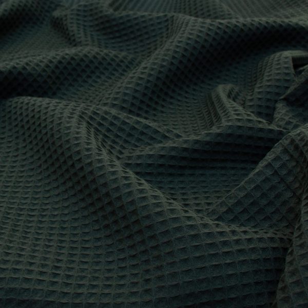 dark green waffle fabric