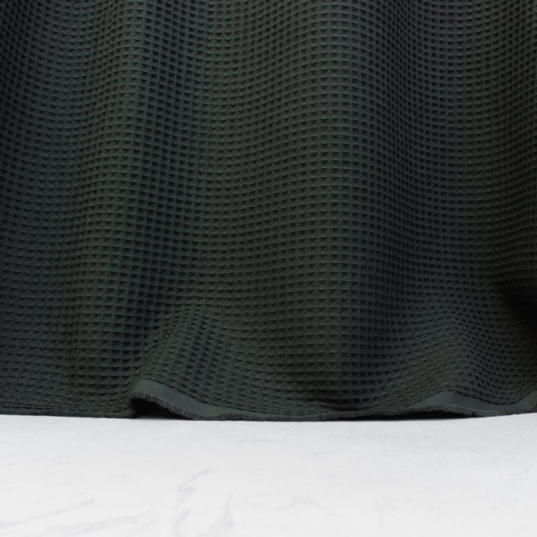 Cotton Waffle Fabric in Forest Green