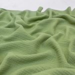 Organic Cotton Double Gauze Fabric in Avocado Green