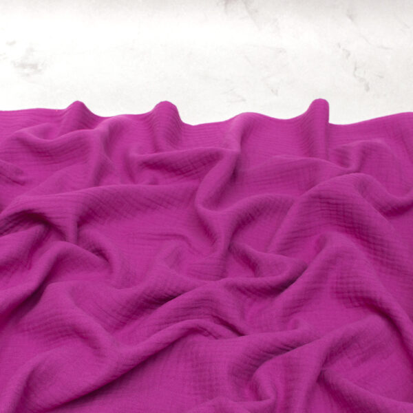 cerise pink double gauze fabric