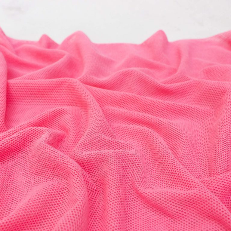 Organic Cotton Soft Tulle Fabric in Bubblegum Pink