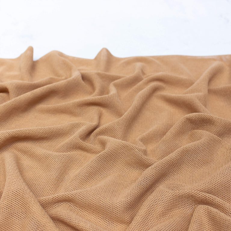 Organic Cotton Soft Tulle Fabric in Latte
