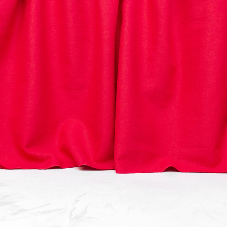 Washed Linen Fabric in Raspberry Red