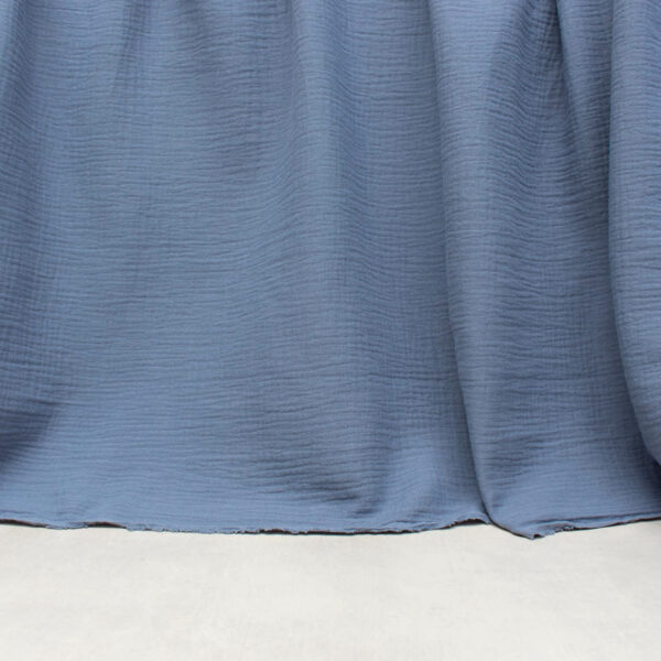 Organic Cotton Double Gauze Fabric in Stone Blue