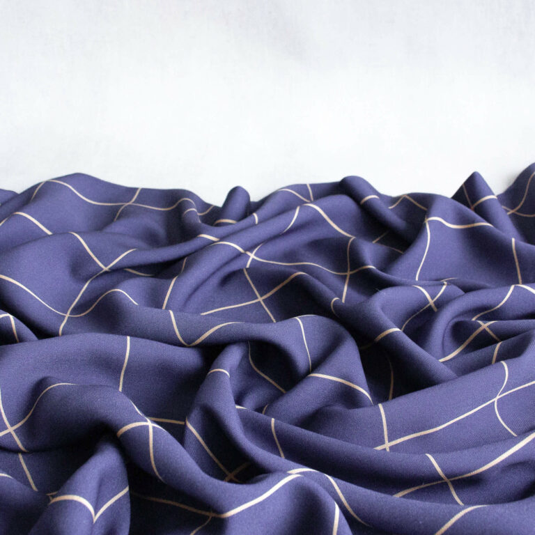 Roo-Tid Peaceful Ecovero Viscose Fabric in Navy Check