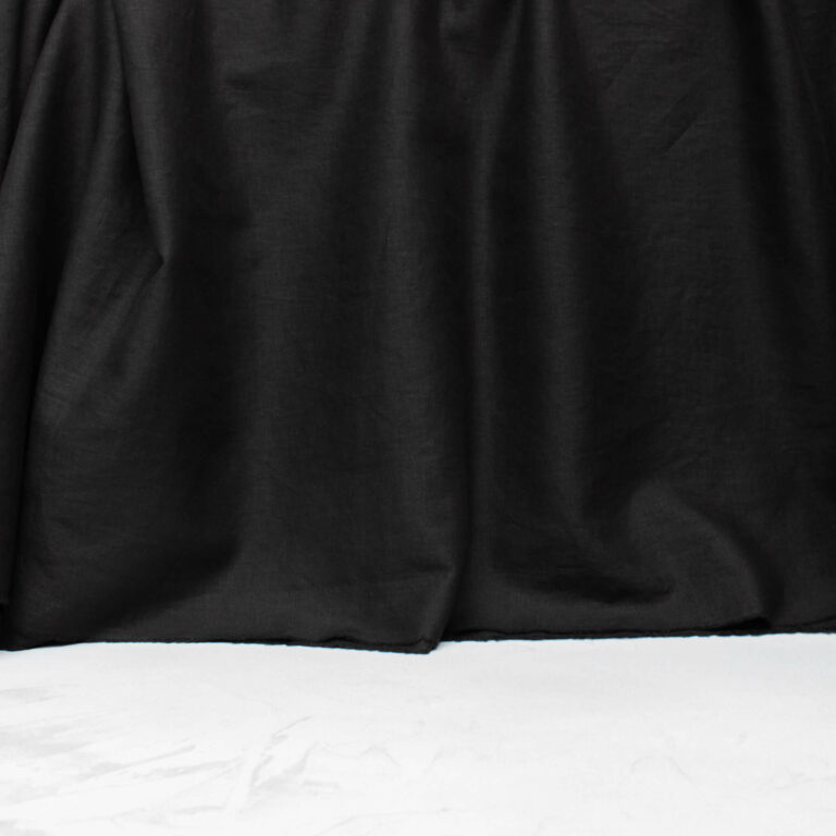 Washed Linen Fabric in Black