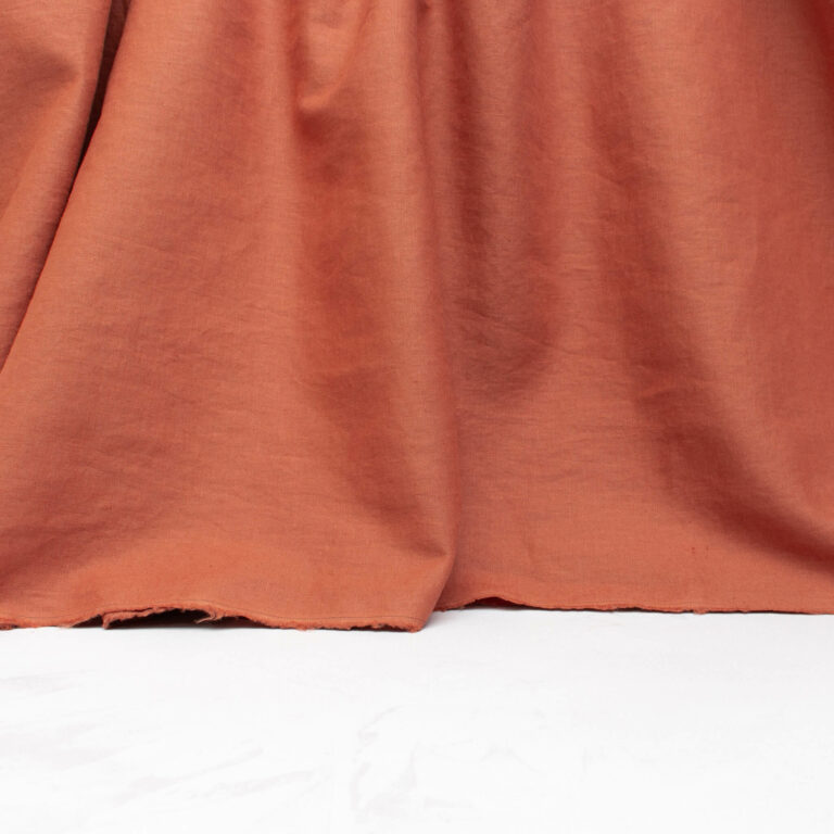 Washed Linen Fabric in Clay Brown
