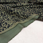 Cotton Twill Fabric with Stretch in Khaki Animal Print