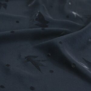 Eglantine et Zoe Streli Viscose Jacquard Fabric in Navy Blue