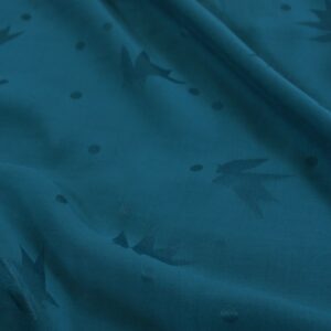 Eglantine et Zoe Streli Viscose Jacquard Fabric in Petrol Blue
