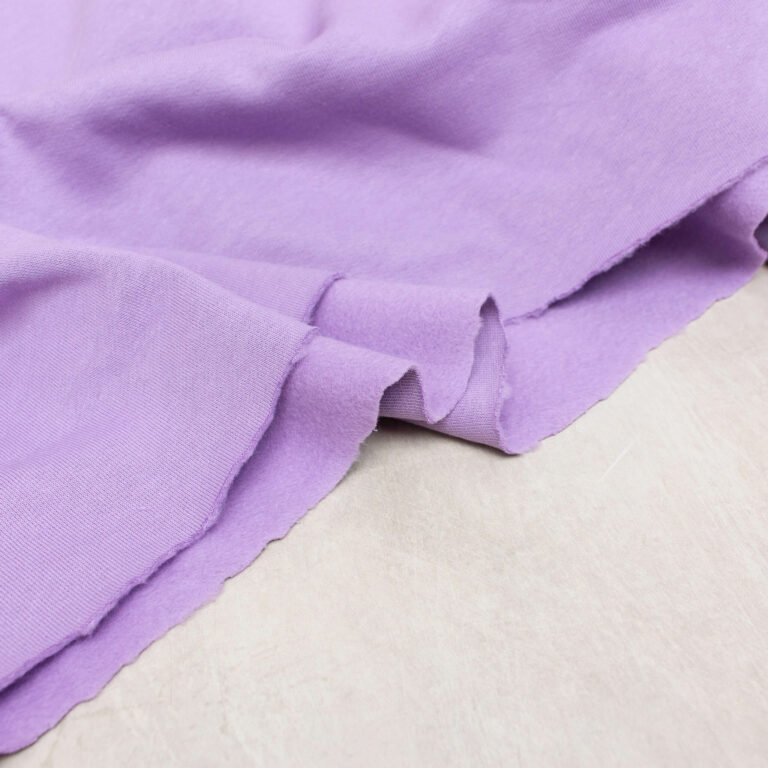 Organic Cotton Brushed Sweatshirt Fabric in Lilac