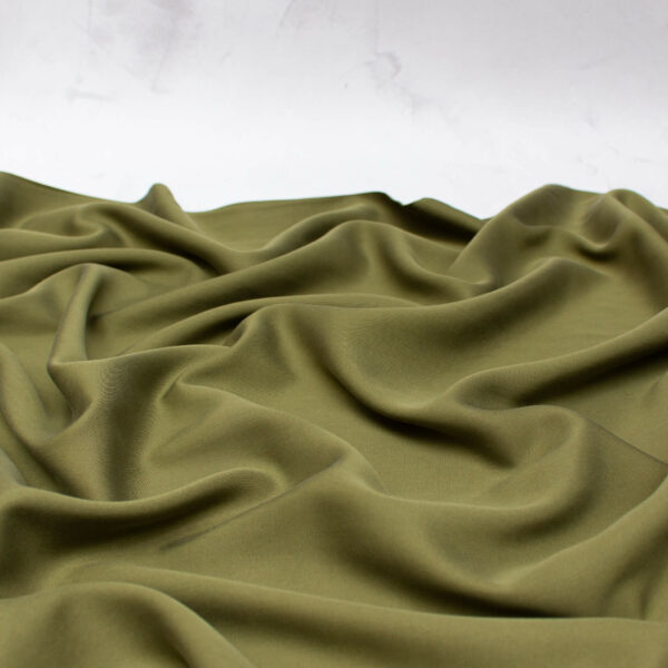 Sandwashed Lyocell Twill Fabric in Olive Green