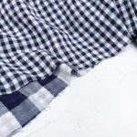 Double Sided Double Gauze Check Fabric in Navy