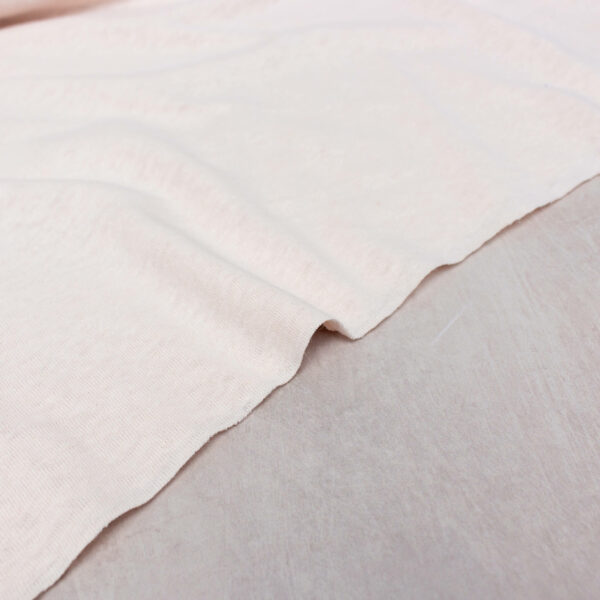 Organic Cotton and Hemp Jersey Fabric in Blush White