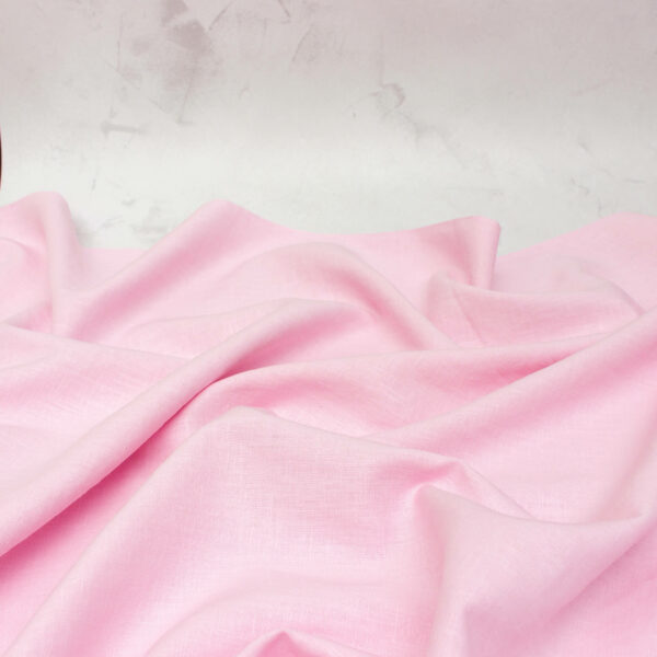 linen fabric in rose pink