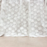 Organic Cotton Embroidered Fabric with Floral Applique