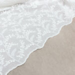 Organic Cotton Embroidered Fabric with Mimosa Applique