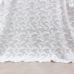 Organic Cotton Embroidered Fabric with Mimosa Applique