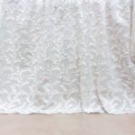 Organic Cotton Embroidered Fabric with Mimosa Applique