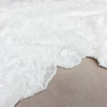 Organic Cotton Embroidered Fabric with Mimosa Applique