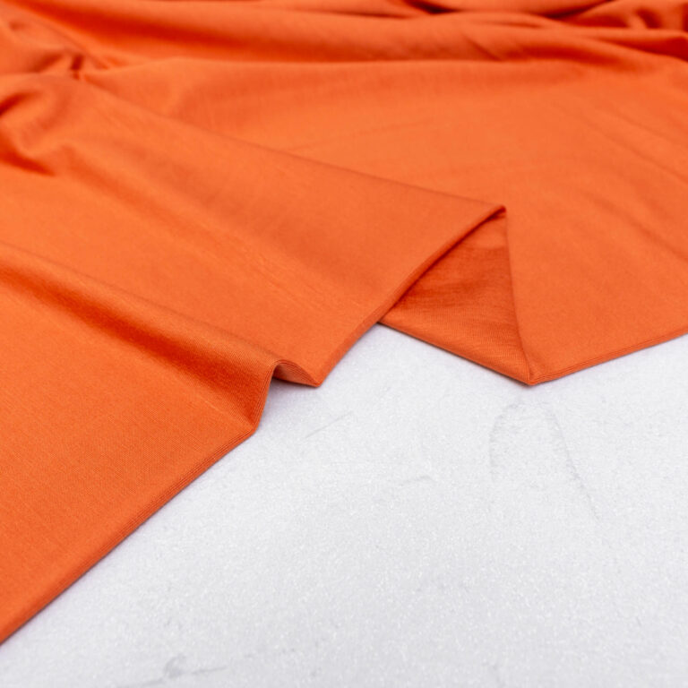 Bamboo Jersey Fabric in Clementine