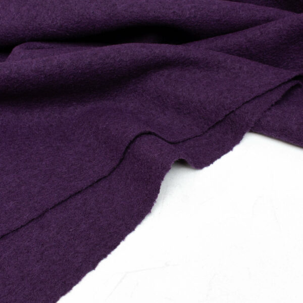 Boiled Wool Fabric in Dark Plum