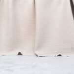 Cotton Waffle Fabric in Natural White with Speckles