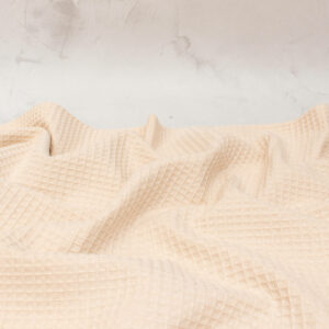 Cotton Waffle Fabric in Natural white with Speckles