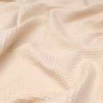 Cotton Waffle Fabric in Natural white with Speckles