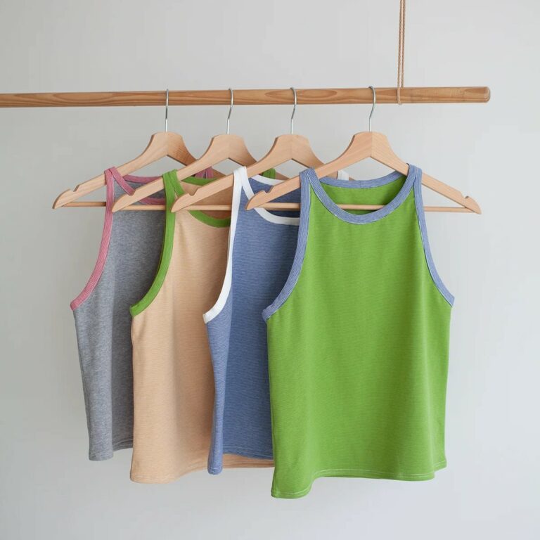 racer vest sewing pattern - samples hanging