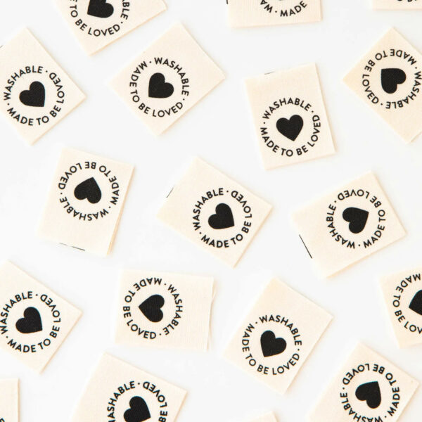 Sarah Hearts Organic Cotton Washable Sew-In Labels