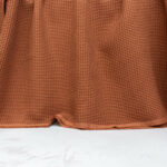 Cotton Waffle Fabric in Cinnamon Brown