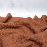 Cotton Waffle Fabric in Cinnamon Brown