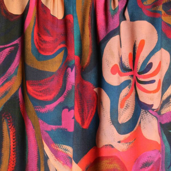 Atelier Jupe Oversize Floral Viscose Fabric in Warm Red