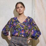 Atelier Jupe Floral Viscose Fabric in Purple top