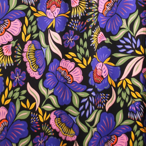 Atelier Jupe Floral Viscose Fabric in Purple