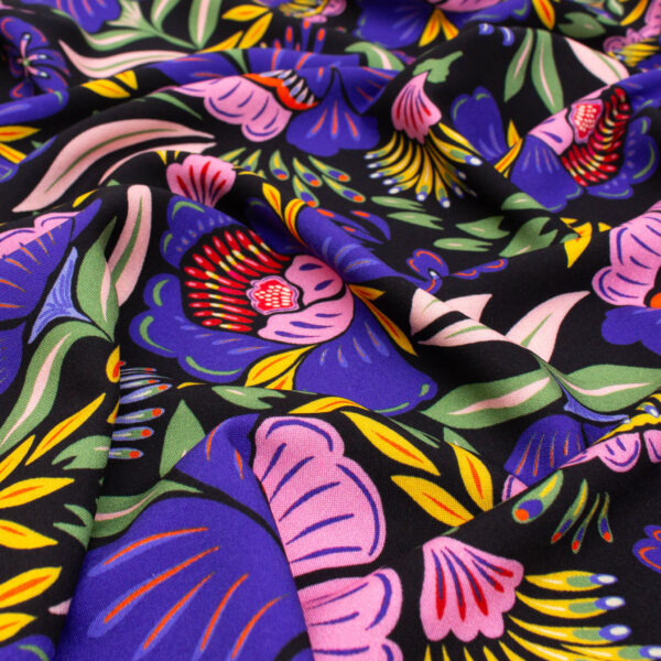 Atelier Jupe Floral Viscose Fabric in Purple