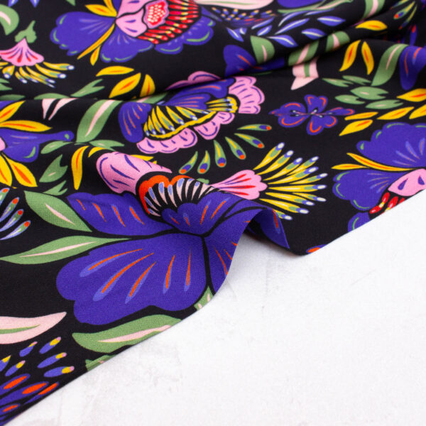 Atelier Jupe Floral Viscose Fabric in Purple