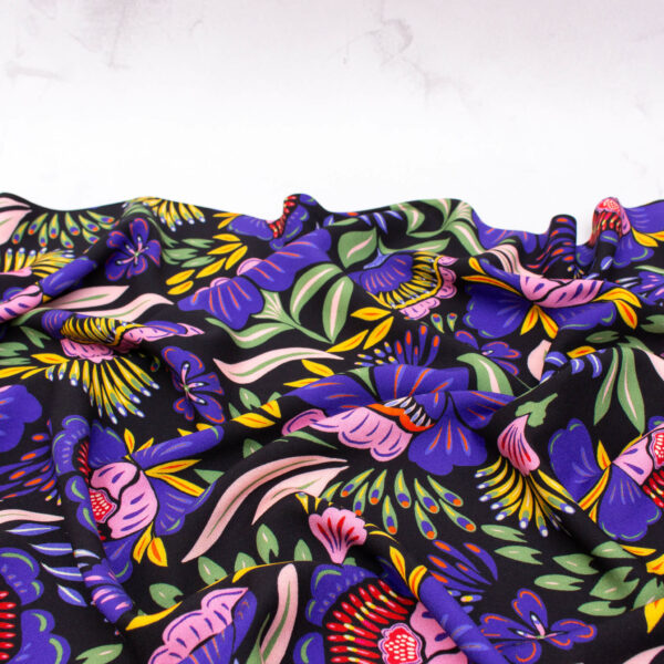 Atelier Jupe Floral Viscose Fabric in Purple