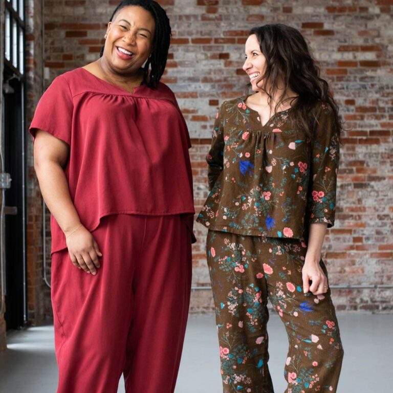 two models wearing cosy PJs