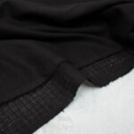 Sheer Cotton Dobby Check Fabric in Black